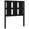 Bed Headboard Black 80.5x4x100 cm Solid Wood Pine
