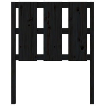 Bed Headboard Black 80.5x4x100 cm Solid Wood Pine