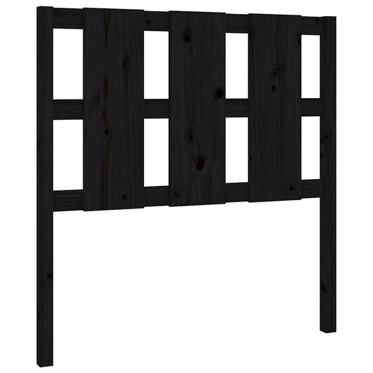Bed Headboard | Black | Solid pine wood | 95.5 x 4 x 100 cm