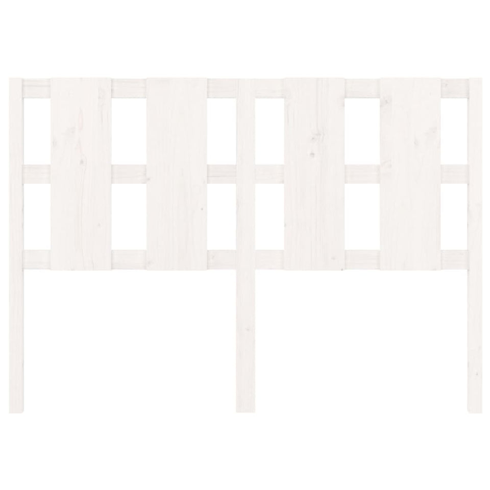 Bed Headboard White 125.5x4x100 cm Solid Wood Pine