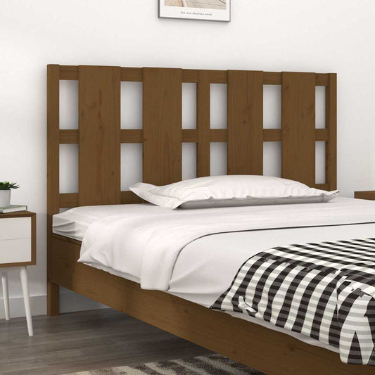 Bed Headboard | Honey Brown | Solid Pine Wood | 125.5 x 4 x 100 cm