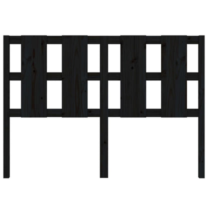 Bed Headboard Black 125.5x4x100 cm Solid Wood Pine