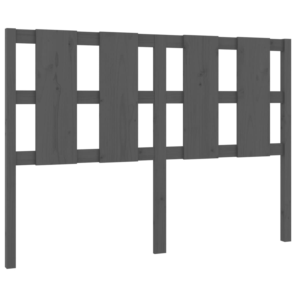 Bed Headboard Grey 145.5x4x100 cm Solid Wood Pine