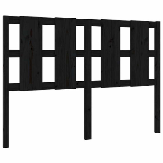 Bed Headboard | Black | Solid Pine Wood | 145.5x4x100 cm | Stylish Look