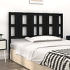 Bed Headboard Black 145.5x4x100 cm Solid Wood Pine