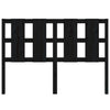 Bed Headboard Black 145.5x4x100 cm Solid Wood Pine