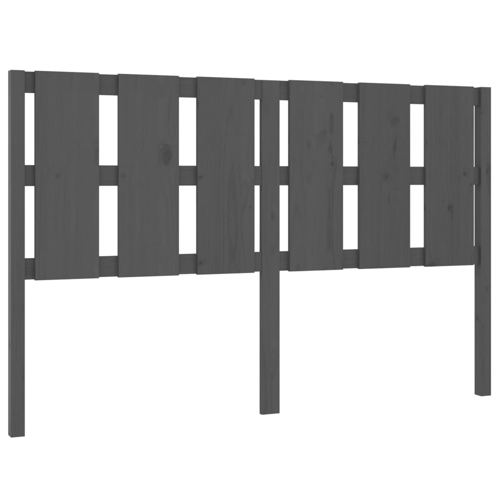 Bed Headboard Grey 155.5x4x100 cm Solid Wood Pine