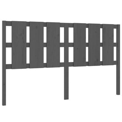 Bed Headboard Grey 165.5x4x100 cm Solid Wood Pine