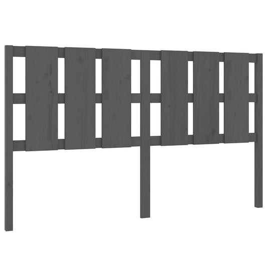 Bed Headboard | Grey | Solid pine wood | 165.5x4x100 cm