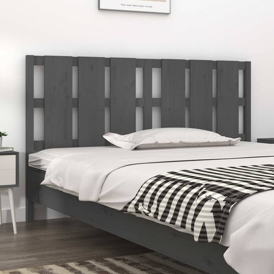 Bed Headboard | Grey | Solid pine wood | 165.5x4x100 cm