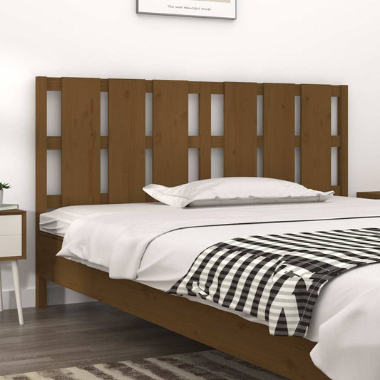 Bed Headboard | Honey brown | Solid pine wood | 165.5x4x100 cm | Durable