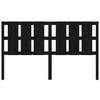 Bed Headboard Black 185.5x4x100 cm Solid Wood Pine