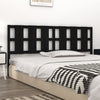 Bed Headboard Black 205.5x4x100 cm Solid Wood Pine