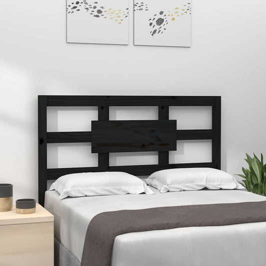Bed Headboard | Black | Solid Pine Wood | 80.5x4x100 cm