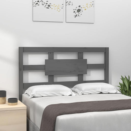Bed Headboard | Grey | Solid pinewood | Medium | Decorative Inlays