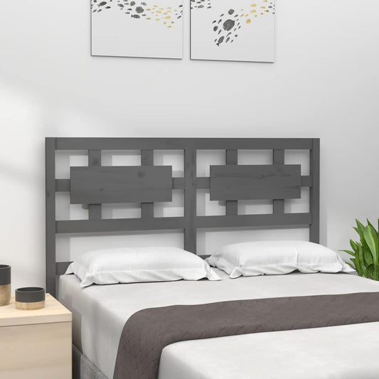 Bed Headboard | Grey | Solid Pine Wood | Standard |  Fancy Inlays