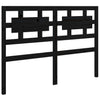 Bed Headboard Black 125.5x4x100 cm Solid Wood Pine
