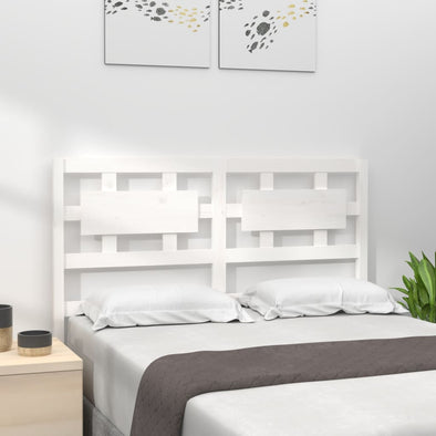 Bed Headboard White 140.5x4x100 cm Solid Wood Pine