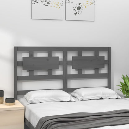 Bed Headboard Grey 165.5x4x100 cm Solid Wood Pine