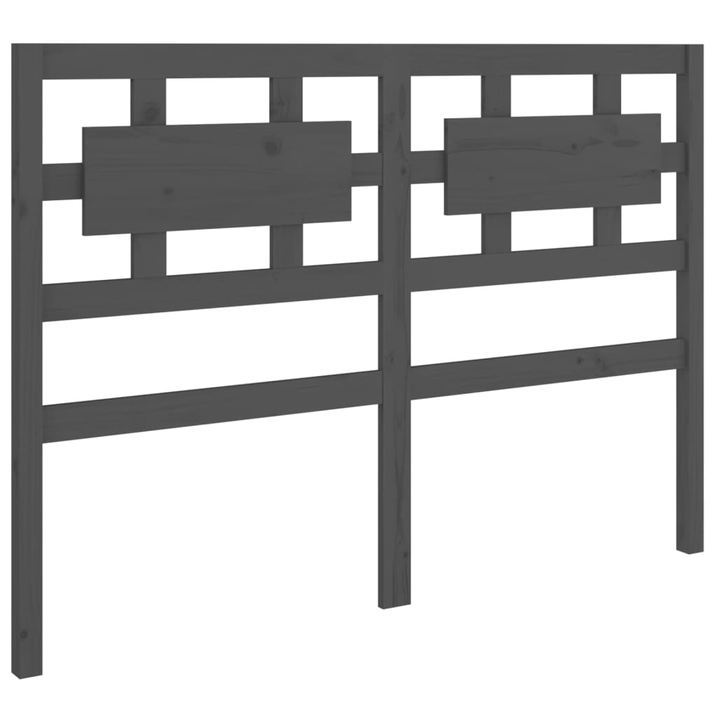 Bed Headboard Grey 205.5x4x100 cm Solid Wood Pine