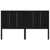Bed Headboard Black 125.5x4x100 cm Solid Pine Wood