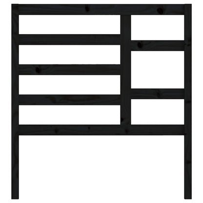 Bed Headboard | Black | Solid Pine Wood | Standard | Decorative Inlays