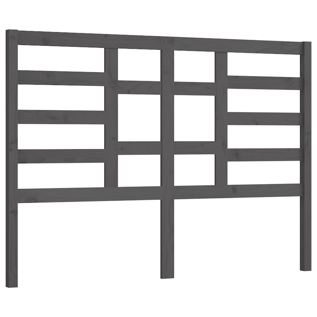 Bed Headboard Grey 146x4x104 cm Solid Wood Pine