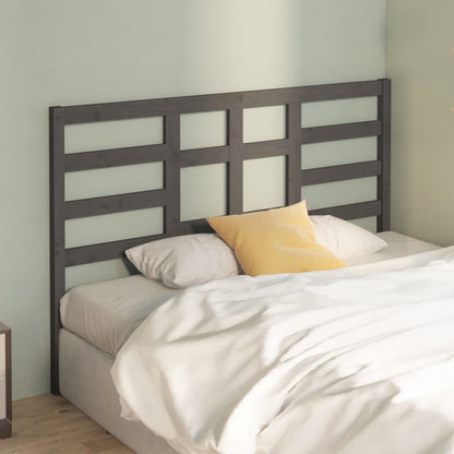 Bed Headboard Grey 146x4x104 cm Solid Wood Pine