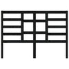 Bed Headboard Black 146x4x104 cm Solid Wood Pine