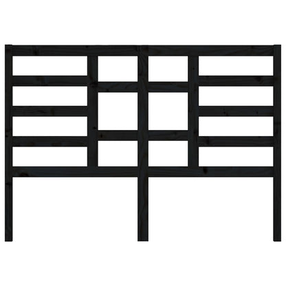 Bed Headboard Black 166x4x104 cm Solid Wood Pine