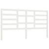 Bed Headboard White 206x4x104 cm Solid Wood Pine