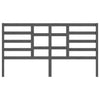 Bed Headboard Grey 206x4x104 cm Solid Wood Pine