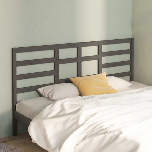 Bed Headboard | Grey | Solid pine wood | 206 cm width
