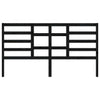 Bed Headboard Black 206x4x104 cm Solid Wood Pine