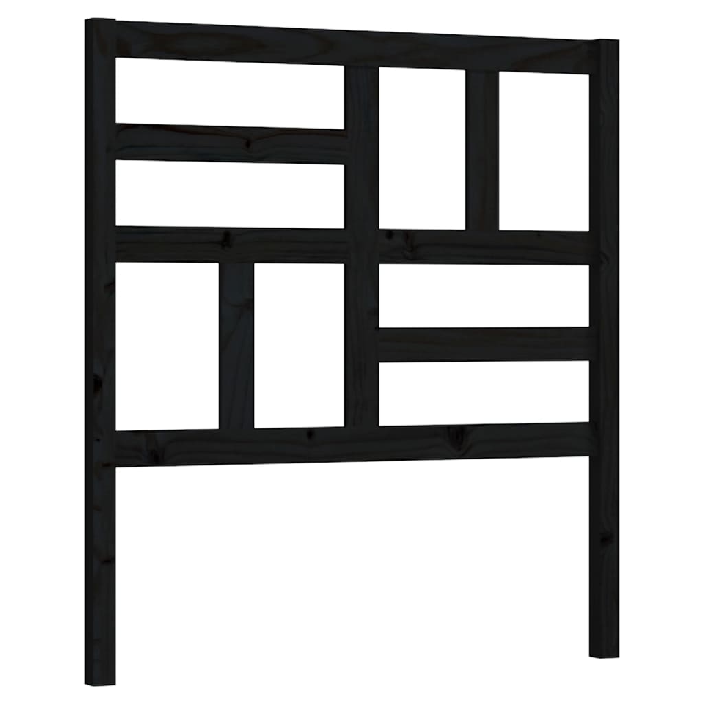 818169 vidaXL Bed Headboard Black 81x4x104 cm Solid Wood Pine