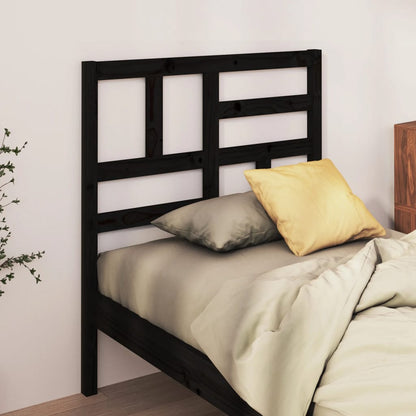 818169 vidaXL Bed Headboard Black 81x4x104 cm Solid Wood Pine