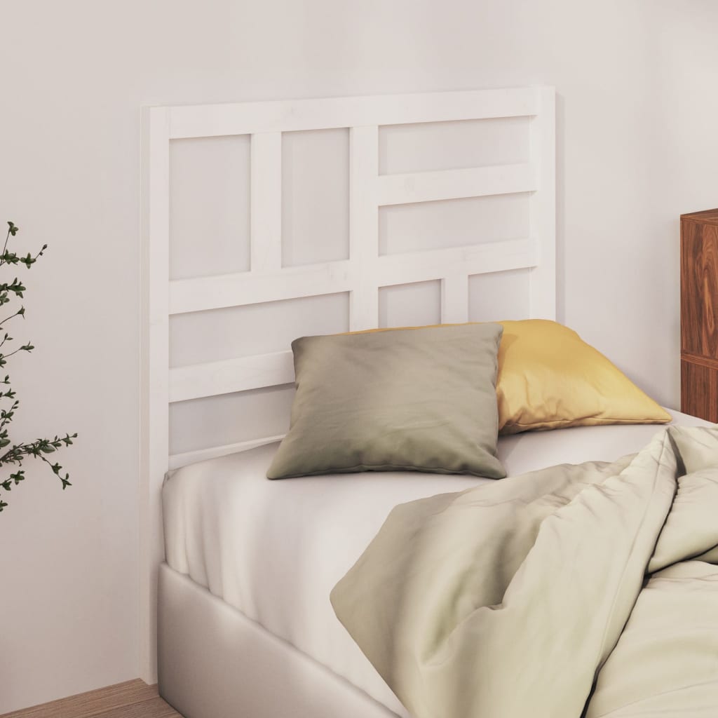 818171 vidaXL Bed Headboard White 96x4x104 cm Solid Wood Pine