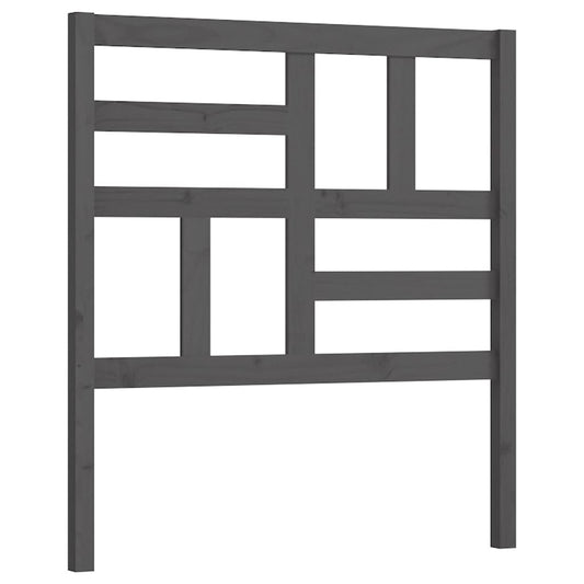 818172 vidaXL Bed Headboard Grey 96x4x104 cm Solid Wood Pine