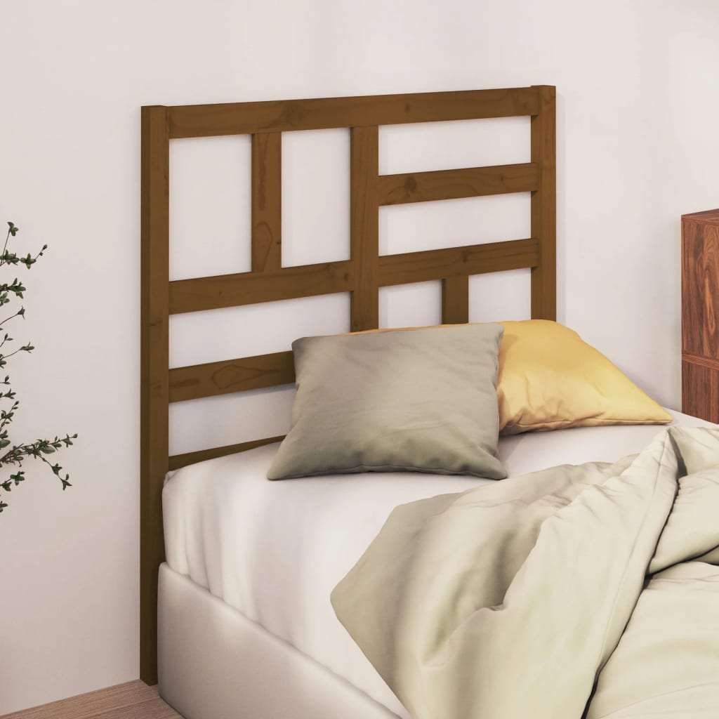 818173 vidaXL Bed Headboard Honey Brown 96x4x104 cm Solid Wood Pine