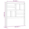 Bed Headboard Grey 106x4x104 cm Solid Wood Pine