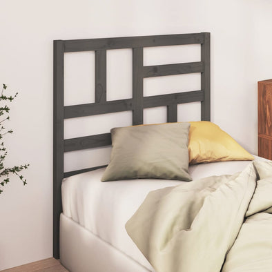 Bed Headboard Grey 106x4x104 cm Solid Wood Pine