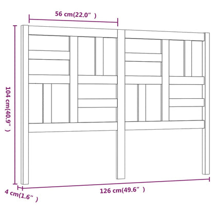 818180 vidaXL Bed Headboard 126x4x104 cm Solid Wood Pine