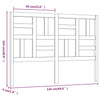 Bed Headboard White 126x4x104 cm Solid Wood Pine