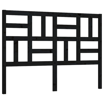 818184 vidaXL Bed Headboard Black 126x4x104 cm Solid Wood Pine