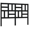Bed Headboard Black 126x4x104 cm Solid Wood Pine