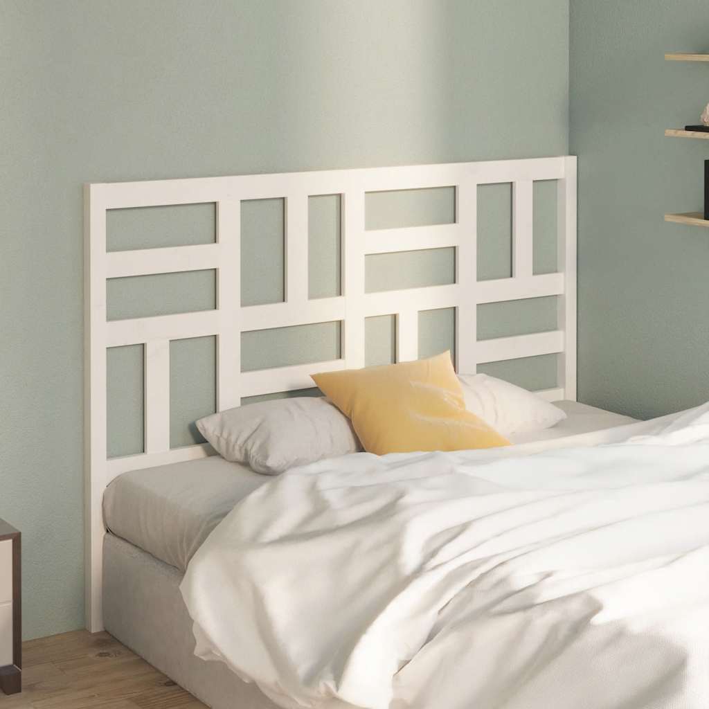 818191 vidaXL Bed Headboard White 146x4x104 cm Solid Wood Pine