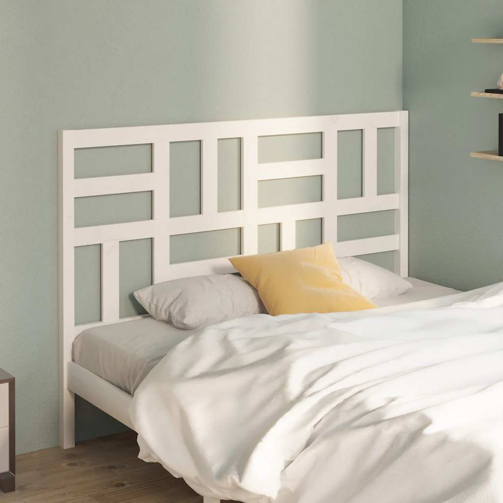 818191 vidaXL Bed Headboard White 146x4x104 cm Solid Wood Pine