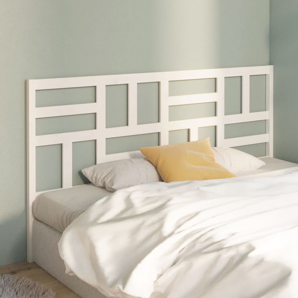 818206 vidaXL Bed Headboard White 186x4x104 cm Solid Wood Pine