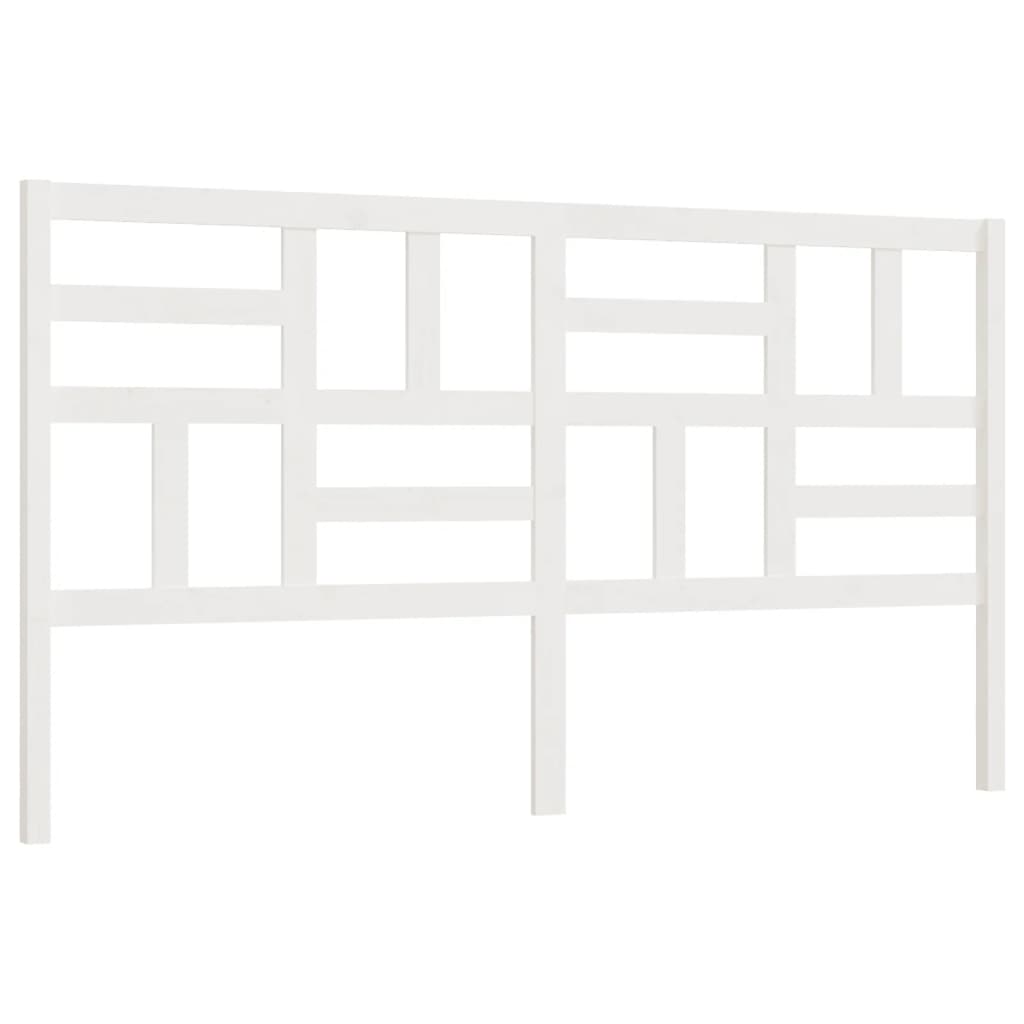 818211 vidaXL Bed Headboard White 206x4x104 cm Solid Wood Pine