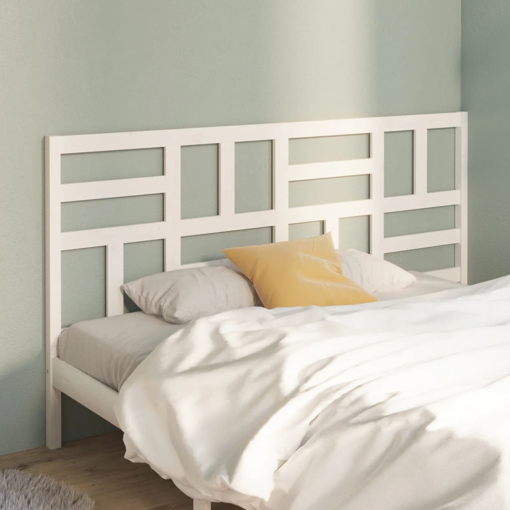 818211 vidaXL Bed Headboard White 206x4x104 cm Solid Wood Pine